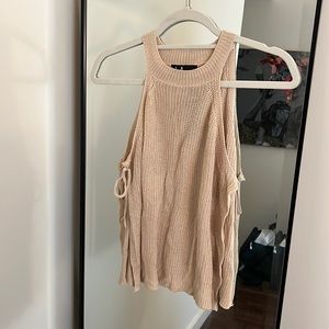 Tan, cute beach, knitted top